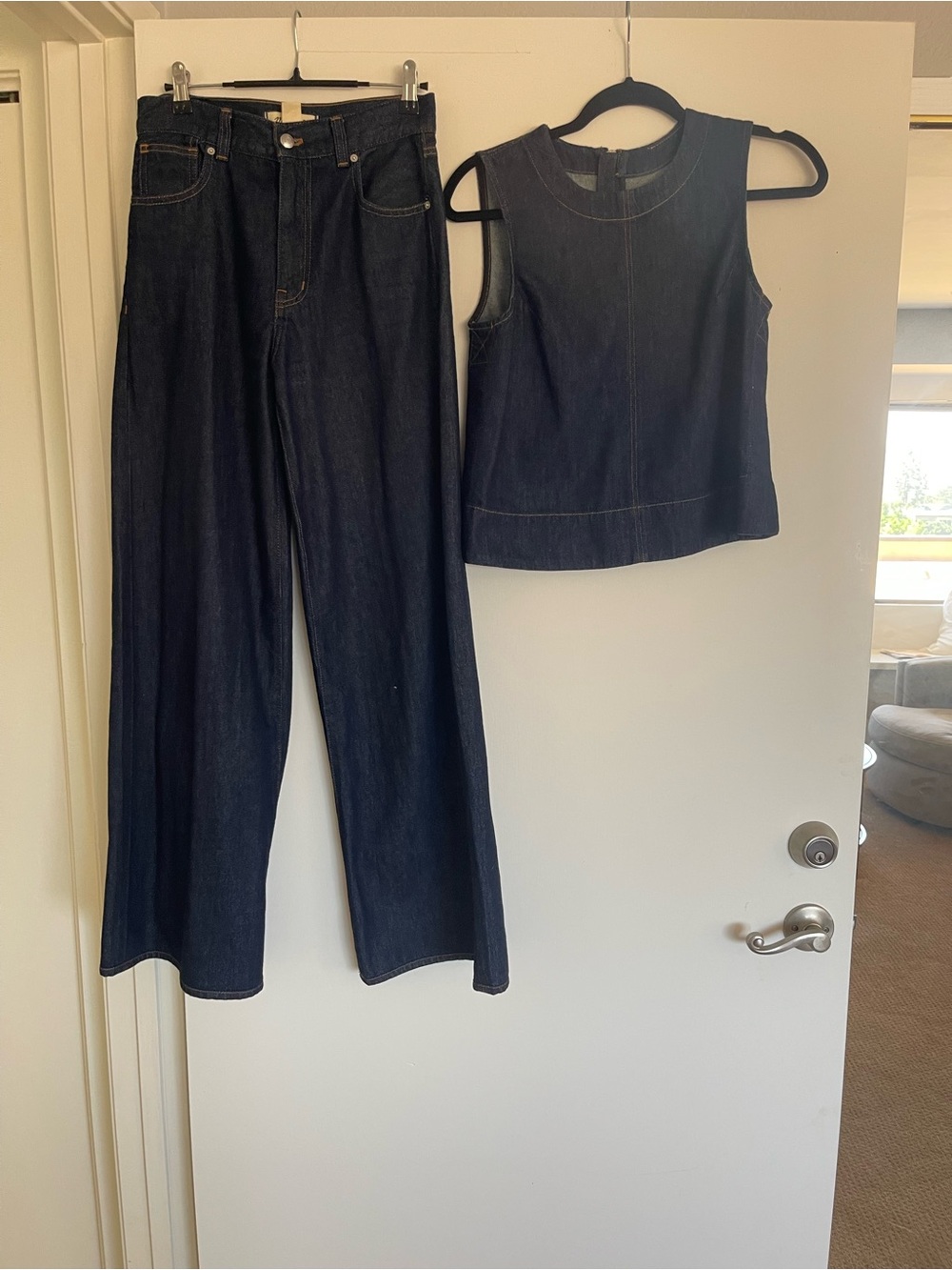 Madewell High-Rise Superwide Leg Jeans in Dark Indigo - Picture 4 of 4